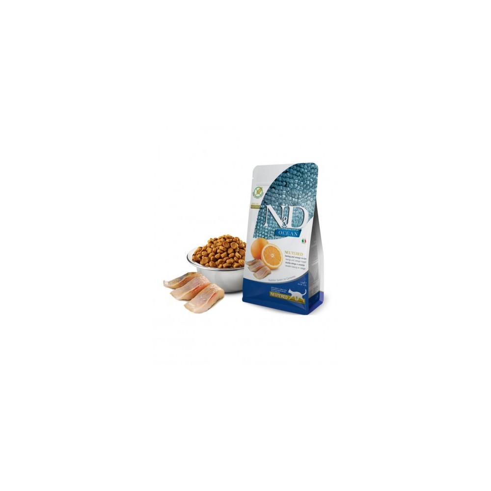 Farmina N&D Adult Cat Ocean Neutered - ((ARENQUE Y NARANJA)) 5 Kg