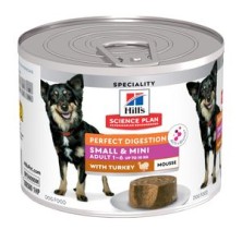 Hill's Science Plan Perfect Digestion Mousse para perros adultos de razas pequeñas y mini con pavo - Latas de 200g