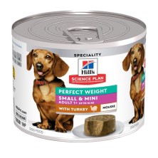 Hill's Science Plan Perfect Weight Mousse para perros adultos de razas pequeñas y mini con pavo - Latas de 200g