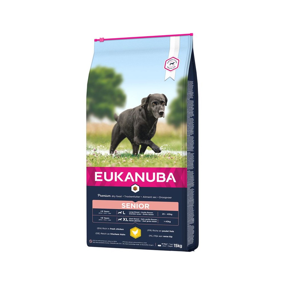 Eukanuba  Senior razas grandes ((pollo))  12 kg