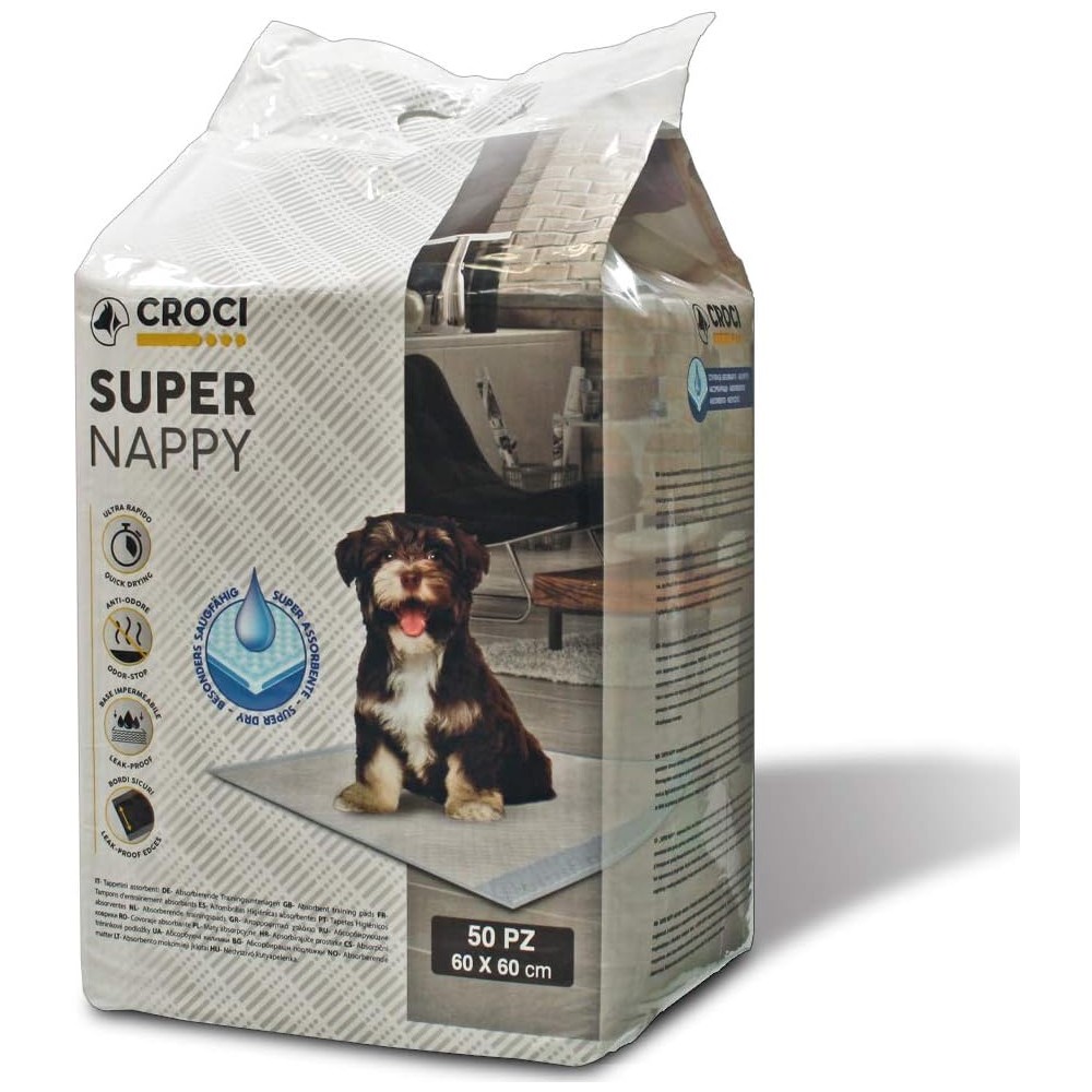 Empapadores Croci Super Nappy para cachorros 60*60  50 UNIDADES