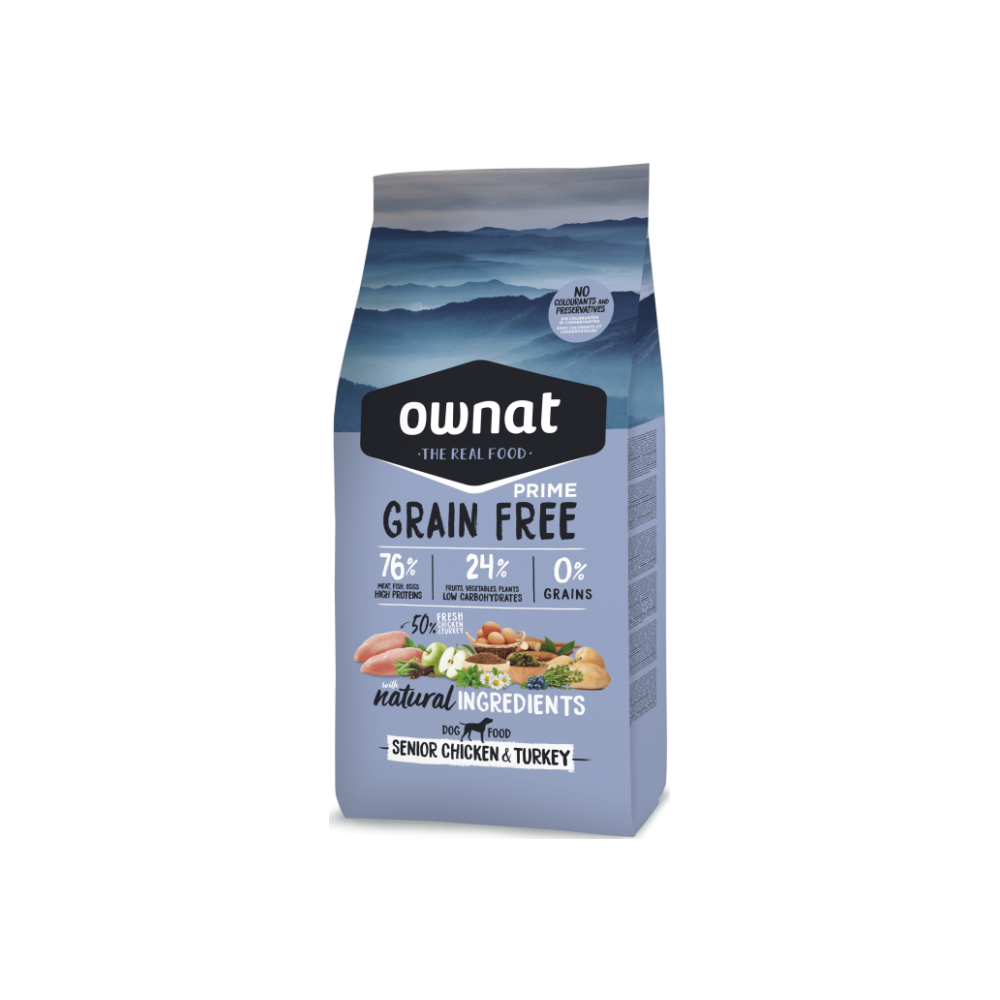 Ownat Prime Grain Free Senior Chicken & Turkey 12 Kg